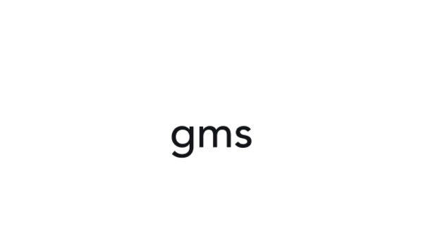 Schwarzer Text gms auf weißem Hintergrund