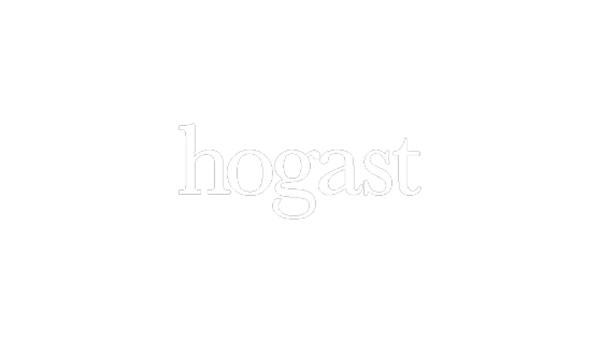 Schriftzug hogast in schwarzer Serifenschrift auf weißem Hintergrund