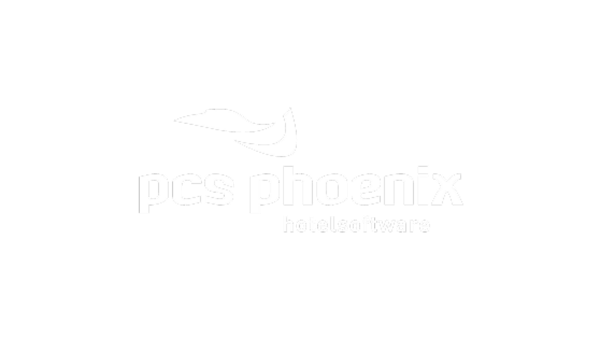 Logo von pcs phoenix Hotelsoftware mit stilisierter Phönix-Ikone