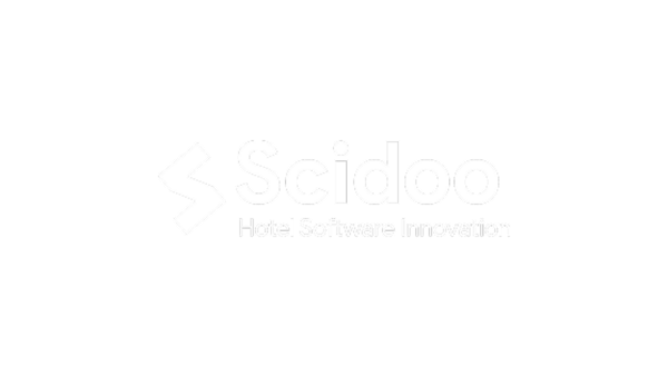 Scidoo Logo mit S und Schriftzug Hotel Software Innovation
