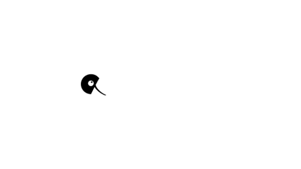 Minimalistische schwarze abstrakte Form auf weißem Hintergrund
