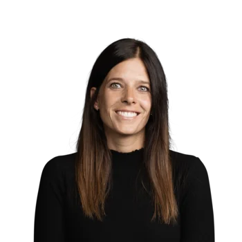 Portrait of a smiling woman with long dark hair