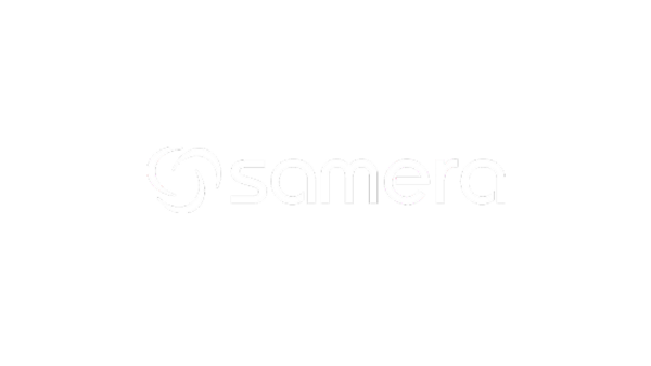 Samera Logo mit stilisiertem Kreis-Design