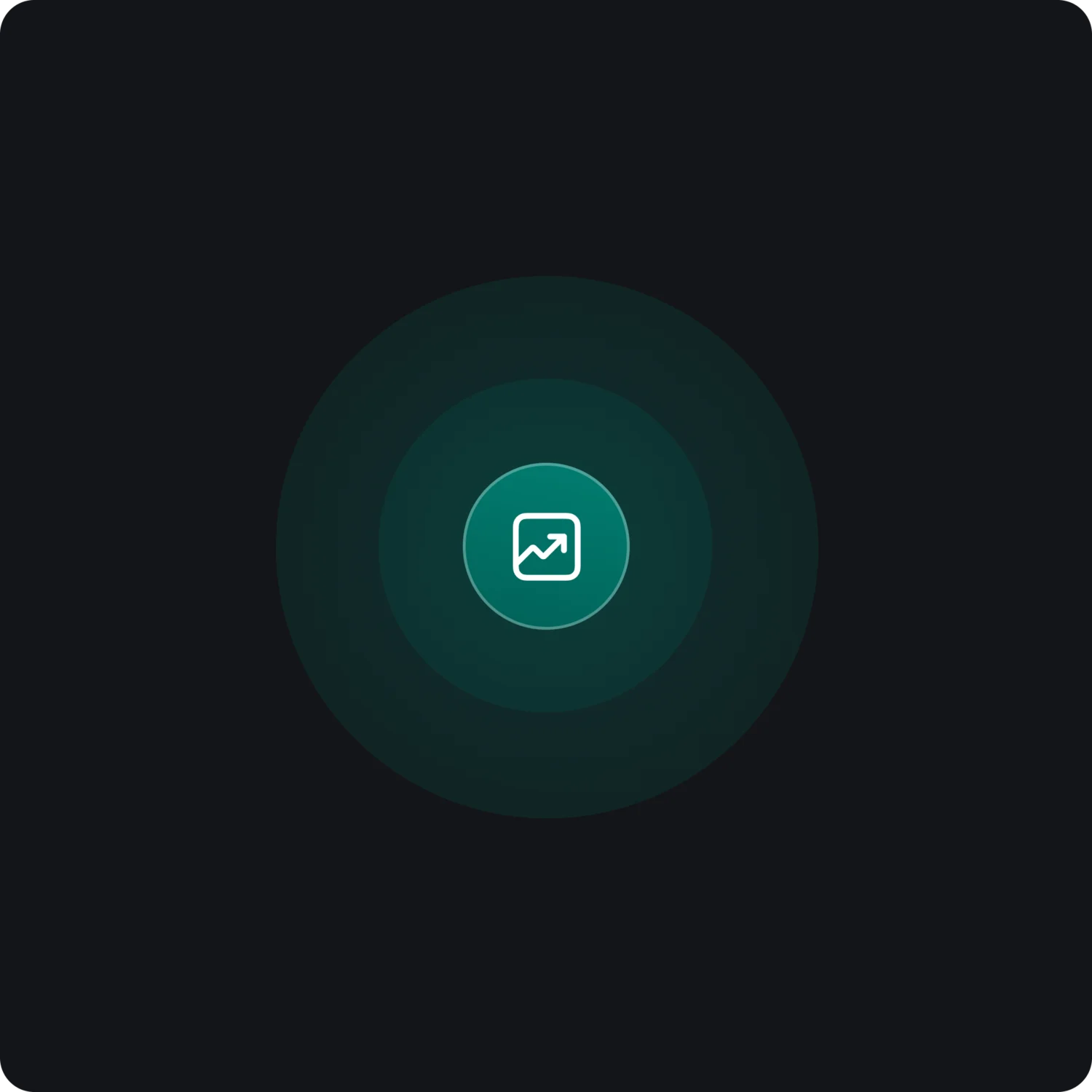 Symbol für steigenden Umsatz mit konzentrischen Kreisen auf dunklem Hintergrund
