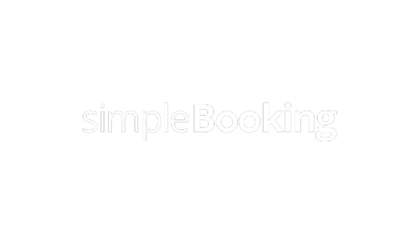 Logo von simpleBooking mit schwarzem Text auf weißem Hintergrund
