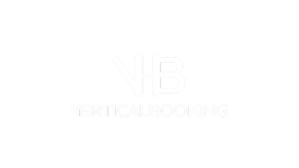 Logo von Vertical Booking mit stilisierten Buchstaben VB